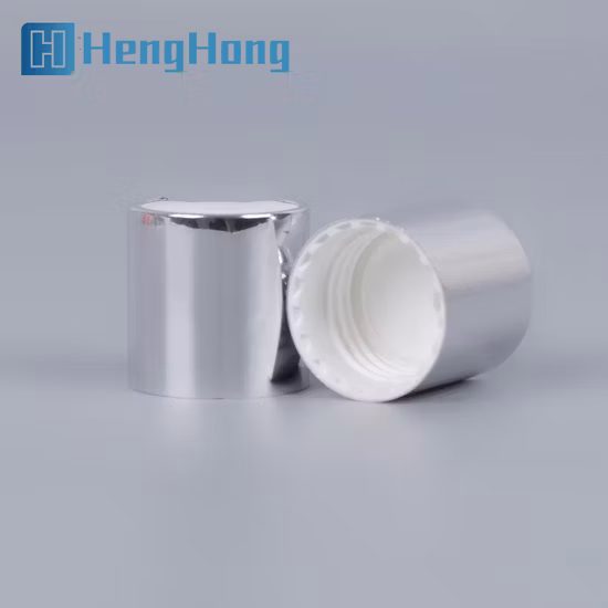 Bouchon supérieur rabattable de disque métallique en aluminium PP argent or de haute qualité pour bouchon de bouteille de shampoing